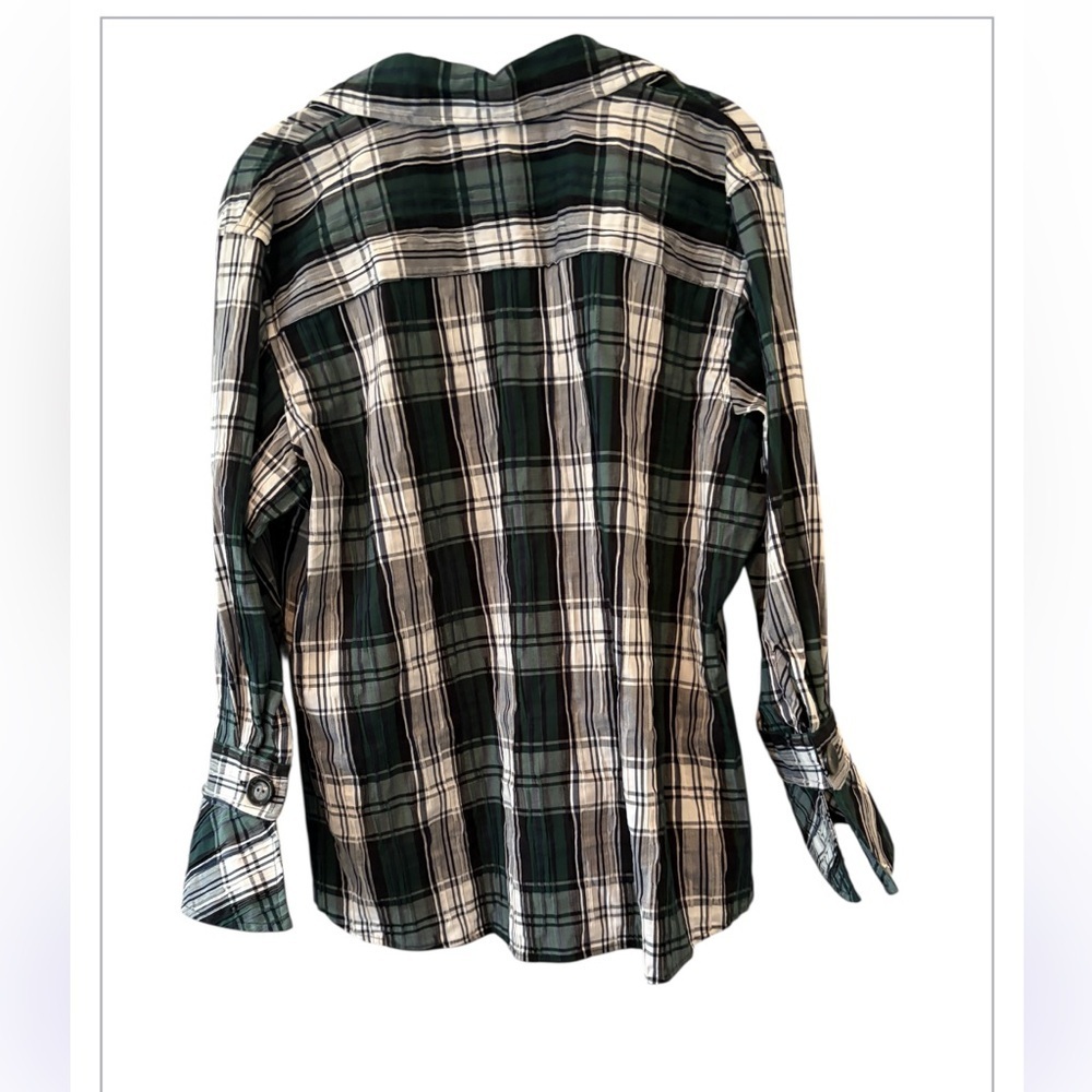 Pendleton Petite Plaid Button Down Crinkle Coasta… - image 2